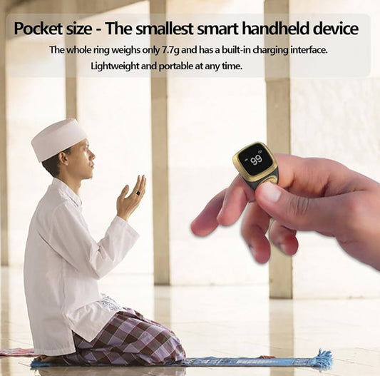 Equantu Qibla Ring Tasbih Counter Prayer Reminder